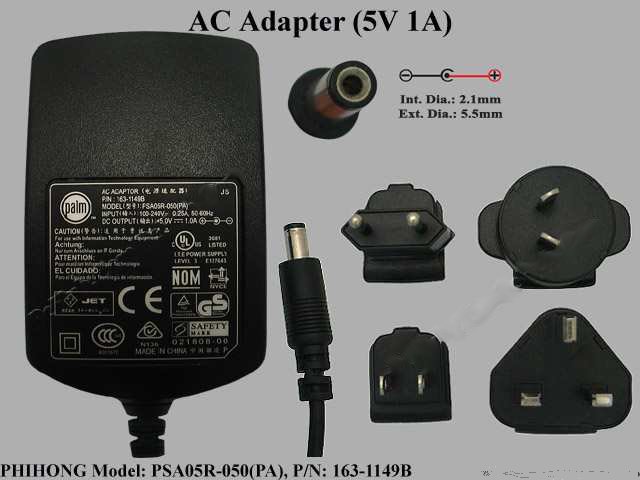 International AC Adapter for Palm M500 Model: 163-1149B - Click Image to Close