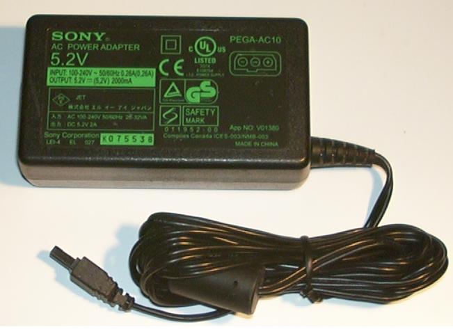 Sony PDA AC adapter PEGA-AC12 - Click Image to Close