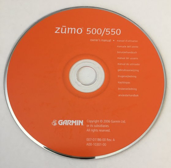 (image for) Garmin Zumo 500 540 550 Owner's Manual